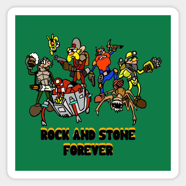 Deep Rock Galactic - Rock and Stone Forever! Sticker by CatsandBats